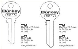 Toon details voor Borkey 1547K Cilindersleutel voor TRI CIRCLE Afbeelding van Borkey 1547K Cilindersleutel voor TRI CIRCLE