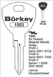 Toon details voor Borkey 1553 Cilindersleutel voor GIOBERT,SIPEA Afbeelding van Borkey 1553 Cilindersleutel voor GIOBERT,SIPEA