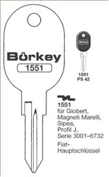 Toon details voor Borkey 1551 Cilindersleutel voor GIOBERT,SIPEA Afbeelding van Borkey 1551 Cilindersleutel voor GIOBERT,SIPEA