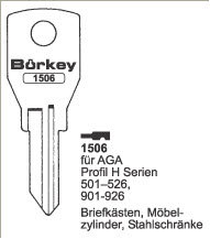 Toon details voor Borkey 1506 Cilindersleutel voor AGA, PROFIL B Afbeelding van Borkey 1506 Cilindersleutel voor AGA, PROFIL B
