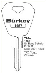 Toon details voor Borkey 1457 Cilindersleutel voor YUGO Afbeelding van Borkey 1457 Cilindersleutel voor YUGO