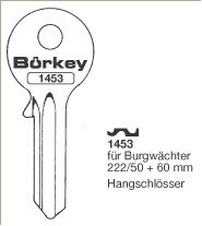 Toon details voor Borkey 1453 Cilindersleutel voor BURG VORH.SCH Afbeelding van Borkey 1453 Cilindersleutel voor BURG VORH.SCH