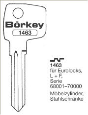 Toon details voor Borkey 1463 Cilindersleutel voor L+F,EURO LOCK Afbeelding van Borkey 1463 Cilindersleutel voor L+F,EURO LOCK