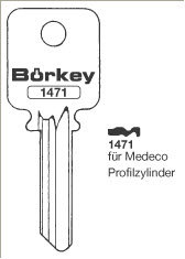 Toon details voor Borkey 1471 Cilindersleutel voor MEDECO  NS Afbeelding van Borkey 1471 Cilindersleutel voor MEDECO  NS