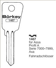 Toon details voor Borkey 1467 Cilindersleutel voor ASSA Afbeelding van Borkey 1467 Cilindersleutel voor ASSA
