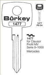 Toon details voor Borkey 1477 Cilindersleutel voor CLAUSOR MV Afbeelding van Borkey 1477 Cilindersleutel voor CLAUSOR MV
