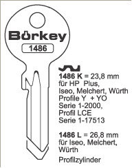 Toon details voor Borkey 1486K Cilindersleutel voor HP+ Afbeelding van Borkey 1486K Cilindersleutel voor HP+