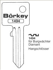 Toon details voor Borkey 1494 Cilindersleutel voor BURG VORH.SCH Afbeelding van Borkey 1494 Cilindersleutel voor BURG VORH.SCH