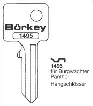 Toon details voor Borkey 1495 Cilindersleutel voor BURG VORH.SCH Afbeelding van Borkey 1495 Cilindersleutel voor BURG VORH.SCH
