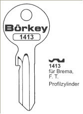 Toon details voor Borkey 1413 Cilindersleutel voor F.T. Afbeelding van Borkey 1413 Cilindersleutel voor F.T.