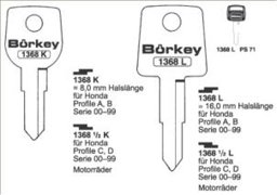 Toon details voor Borkey 1368½K Cilindersleutel voor HONDA Afbeelding van Borkey 1368½K Cilindersleutel voor HONDA
