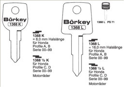 Toon details voor Borkey 1368K Cilindersleutel voor HONDA,SER.A+B Afbeelding van Borkey 1368K Cilindersleutel voor HONDA,SER.A+B