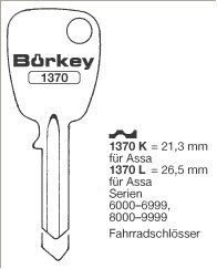Toon details voor Borkey 1370K Cilindersleutel voor ASSA Afbeelding van Borkey 1370K Cilindersleutel voor ASSA