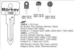 Toon details voor Borkey 1328K Cilindersleutel voor ALFA ROMEO, S Afbeelding van Borkey 1328K Cilindersleutel voor ALFA ROMEO, S
