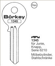Toon details voor Borkey 1345 Cilindersleutel voor JUNIE Afbeelding van Borkey 1345 Cilindersleutel voor JUNIE