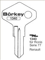 Toon details voor Borkey 1340 Cilindersleutel voor REN. TRAFIC Afbeelding van Borkey 1340 Cilindersleutel voor REN. TRAFIC