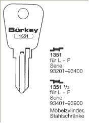 Toon details voor Borkey 1351½ Cilindersleutel voor  L & F Afbeelding van Borkey 1351½ Cilindersleutel voor  L & F