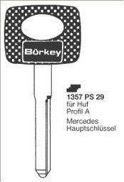 Toon details voor Borkey 1357P S29 Cilindersleutel met plastic kop Afbeelding van Borkey 1357P S29 Cilindersleutel met plastic kop