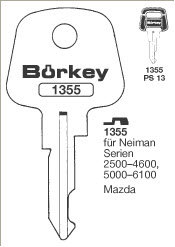 Toon details voor Borkey 1355 Cilindersleutel voor MAZDA Afbeelding van Borkey 1355 Cilindersleutel voor MAZDA