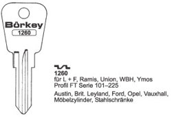 Toon details voor Borkey 1260 Cilindersleutel voor YMOS FT Afbeelding van Borkey 1260 Cilindersleutel voor YMOS FT