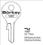 Toon details voor Borkey 1307 Cilindersleutel voor TITAN Afbeelding van Borkey 1307 Cilindersleutel voor TITAN