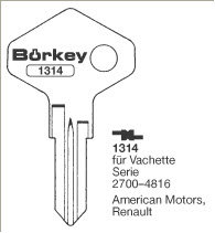 Toon details voor Borkey 1314 Cilindersleutel voor VACHETTE Afbeelding van Borkey 1314 Cilindersleutel voor VACHETTE