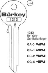 Toon details voor Borkey 1213 GG5 Cilindersleutel voor BKS Y GG MS Afbeelding van Borkey 1213 GG5 Cilindersleutel voor BKS Y GG MS
