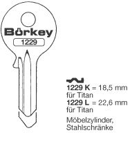 Toon details voor Borkey 1229L Cilindersleutel voor TITAN Afbeelding van Borkey 1229L Cilindersleutel voor TITAN