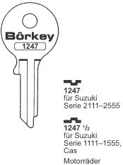 Toon details voor Borkey 1247½ Cilindersleutel voor SUZUKI Afbeelding van Borkey 1247½ Cilindersleutel voor SUZUKI
