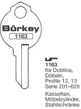 Toon details voor Borkey 1163 Cilindersleutel voor DOEBELN 13 Afbeelding van Borkey 1163 Cilindersleutel voor DOEBELN 13