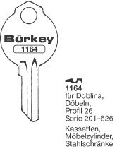 Toon details voor Borkey 1164 Cilindersleutel voor DOEBELN 26 Afbeelding van Borkey 1164 Cilindersleutel voor DOEBELN 26