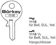 Toon details voor Borkey 1116 Cilindersleutel voor BELL YETI Afbeelding van Borkey 1116 Cilindersleutel voor BELL YETI