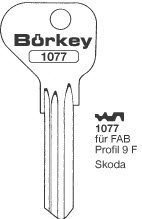 Toon details voor Borkey 1077 Cilindersleutel voor FAB 9 F Afbeelding van Borkey 1077 Cilindersleutel voor FAB 9 F