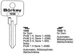 Toon details voor Borkey 1056 Cilindersleutel voor DOM Afbeelding van Borkey 1056 Cilindersleutel voor DOM