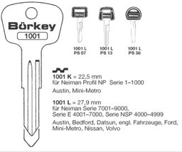 Toon details voor Borkey 1001K Cilindersleutel voor NEIMAN/BLMC Afbeelding van Borkey 1001K Cilindersleutel voor NEIMAN/BLMC