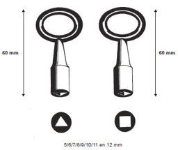 Toon details voor Art. 20 / VK 5mm doornsleutel vierkant Afbeelding van Art. 20 / VK 5mm doornsleutel vierkant