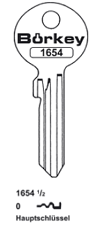 Afbeelding van Borkey 1654½ / 0 Cilindersleutel voor ABUS