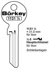 Afbeelding van Borkey 1131½ / 0 Cilindersleutel voor ZEIS IKON Z70 - Z98