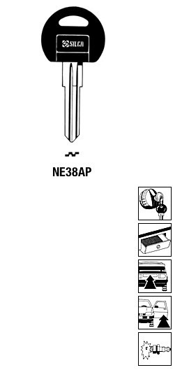 Afbeelding van Silca Autosleutel plastic kop staal NE38AP