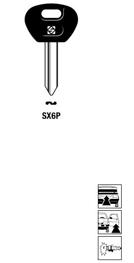 Afbeelding van Silca Autosleutel plastic kop staal SX6P