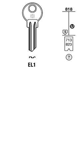 Afbeelding van Silca Cilindersleutel staal EL1
