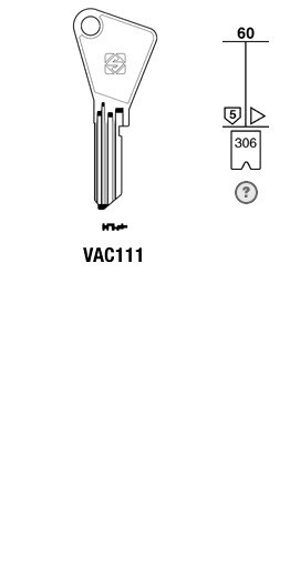 Afbeelding van Silca Cilindersleutel staal VAC111