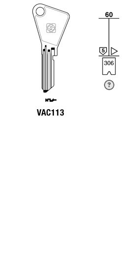Afbeelding van Silca Cilindersleutel staal VAC113