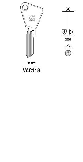Afbeelding van Silca Cilindersleutel staal VAC118