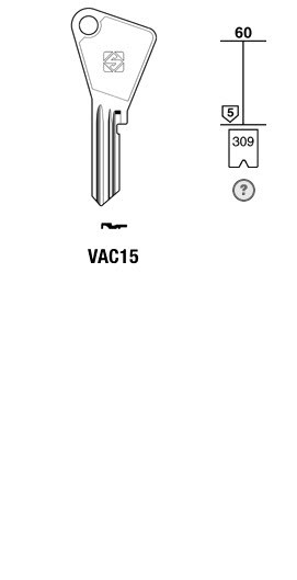 Afbeelding van Silca Cilindersleutel staal VAC15