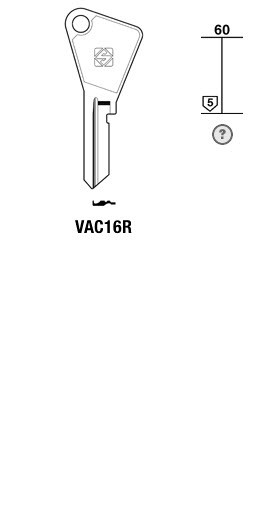 Afbeelding van Silca Cilindersleutel staal VAC16R