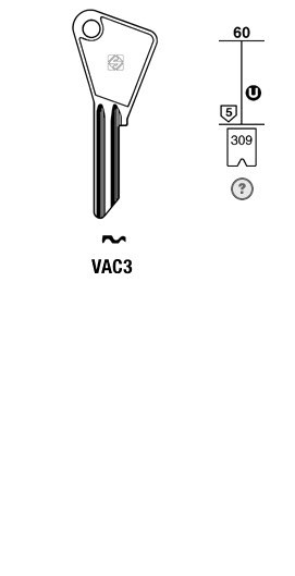 Afbeelding van Silca Cilindersleutel staal VAC3
