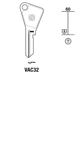Afbeelding van Silca Cilindersleutel staal VAC32