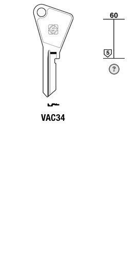 Afbeelding van Silca Cilindersleutel staal VAC34