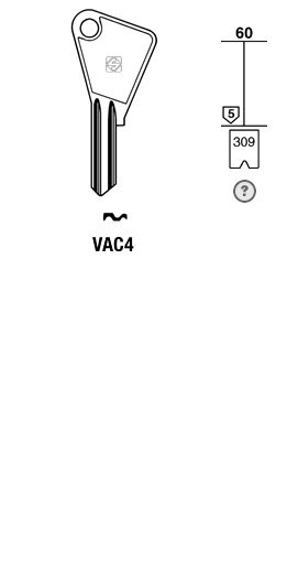 Afbeelding van Silca Cilindersleutel staal VAC4